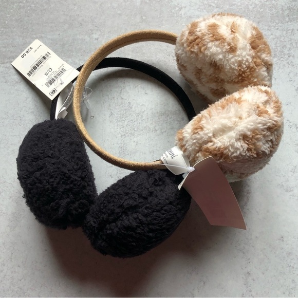 Jenni Two Pair Faux Fur Fleece Earmuffs NWT - Picture 1 of 5